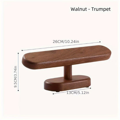 1pc Premium Solid Wood Oval Watch Display Stand - Elegant Desk Organizer for Watches with Unique Closure Mechanism, Crafted with Refined Walnut WoodPU214990