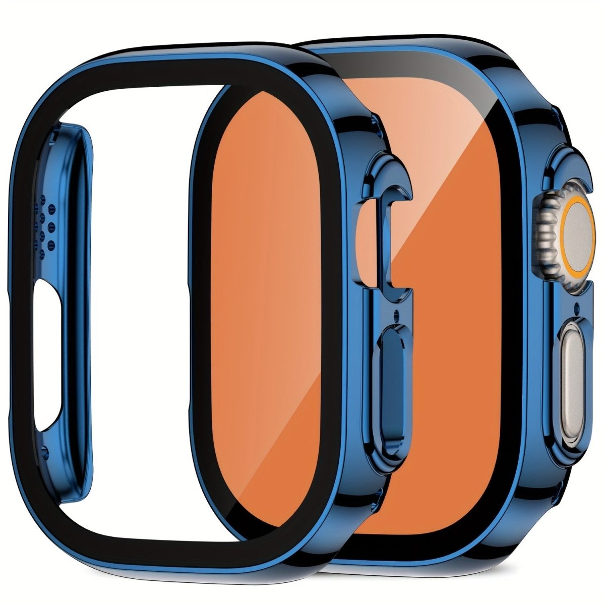 2 - Pack Hard Shell Checkered Smartwatch Case with Built - in Glass Screen Protector, Water - resistant PC Full Coverage Protective Cover for Apple Watch Series (40MM, 41MM, 44MM, 45MM, 49MM)LW313447