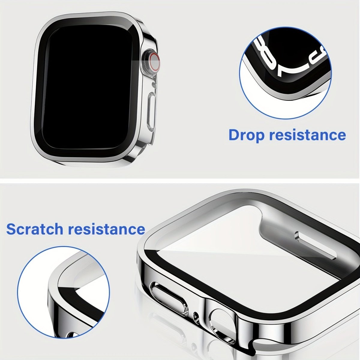 2 - Pack Hard Shell Checkered Smartwatch Case with Built - in Glass Screen Protector, Water - resistant PC Full Coverage Protective Cover for Apple Watch Series (40MM, 41MM, 44MM, 45MM, 49MM)LW313447