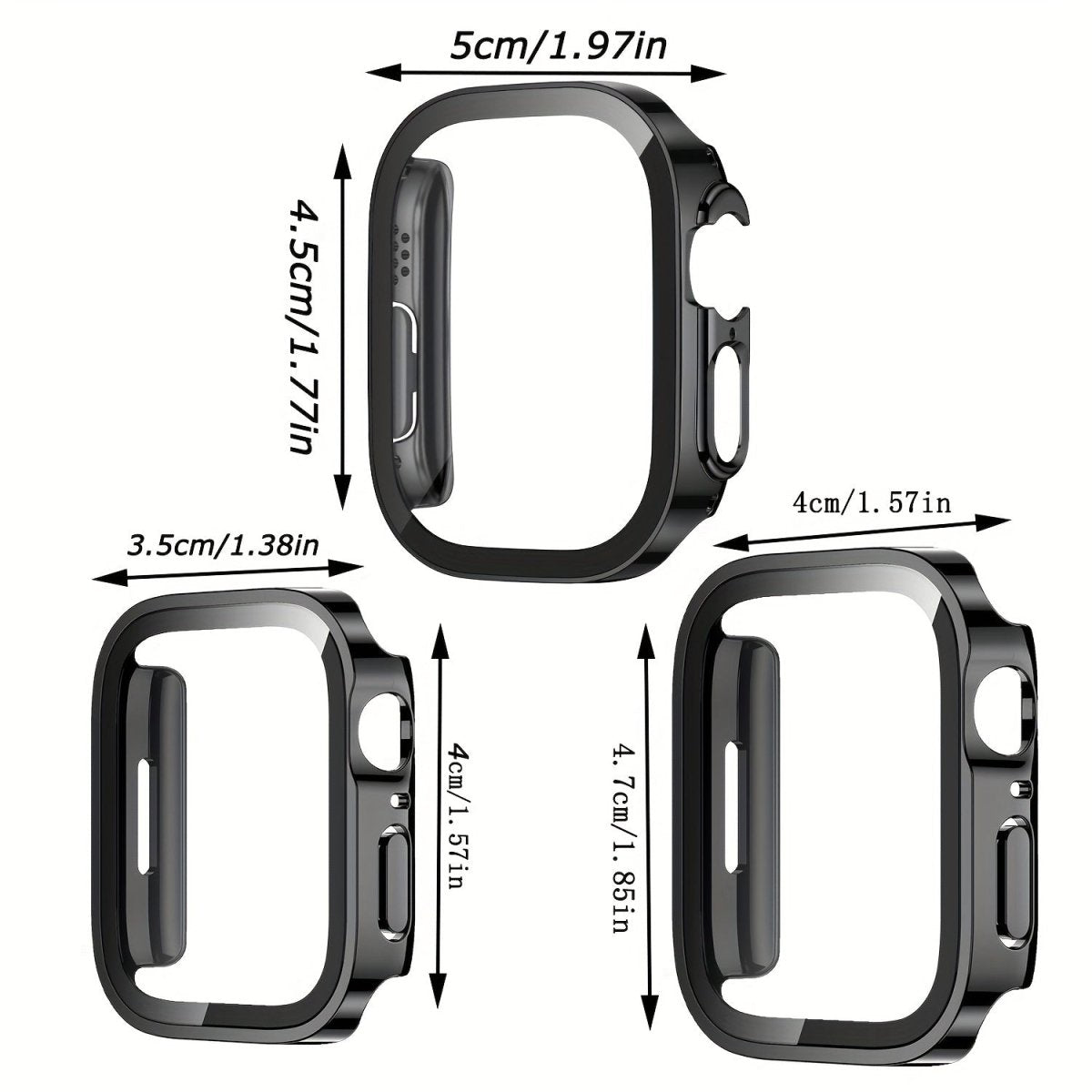 2 - Pack Hard Shell Checkered Smartwatch Case with Built - in Glass Screen Protector, Water - resistant PC Full Coverage Protective Cover for Apple Watch Series (40MM, 41MM, 44MM, 45MM, 49MM)LW313447