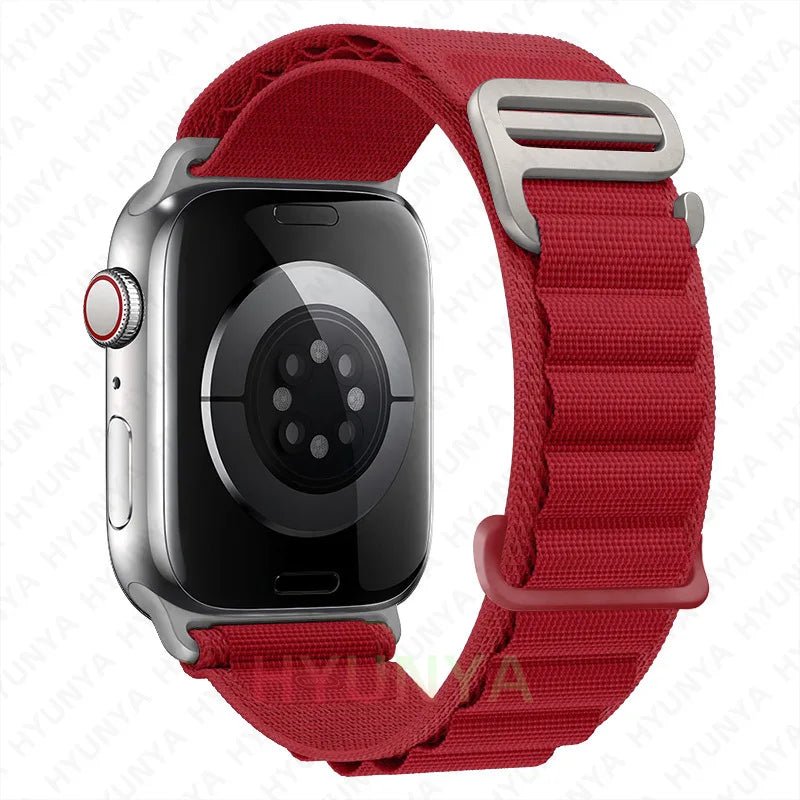 Alp kayış için Apple saat bandı 45mm 49mm Iwatch serisi 9 8 7 Se Ultra 2 aksesuarları kordonlu saat 44mm 41mm 40mm Correa bilezik200000049:1714056674#red;200000051:100016946#42 - 44 - 45 - 49mm