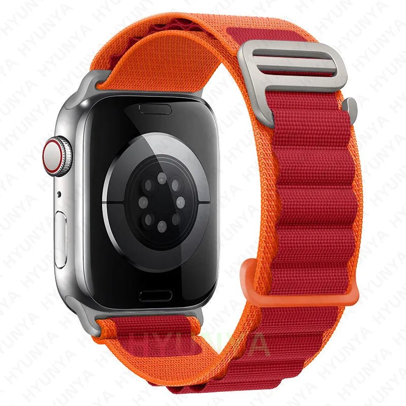 Alp kayış için Apple saat bandı 45mm 49mm Iwatch serisi 9 8 7 Se Ultra 2 aksesuarları kordonlu saat 44mm 41mm 40mm Correa bilezik200000049:771#orange red;200000051:100016946#42 - 44 - 45 - 49mm