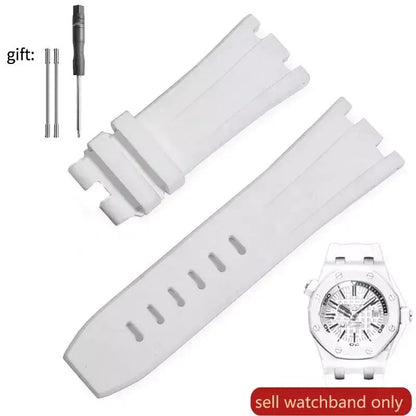 AP Audemars ve Piguet için 15703 kraliyet meşe Offshore5:361385#30x24mm;200000049:100013777#White - no buckle