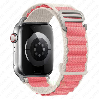 Alp kayış için Apple saat bandı 45mm 49mm Iwatch serisi 9 8 7 Se Ultra 2 aksesuarları kordonlu saat 44mm 41mm 40mm Correa bilezik200000049:365462#starlight deep pink;200000051:100016946#42 - 44 - 45 - 49mm