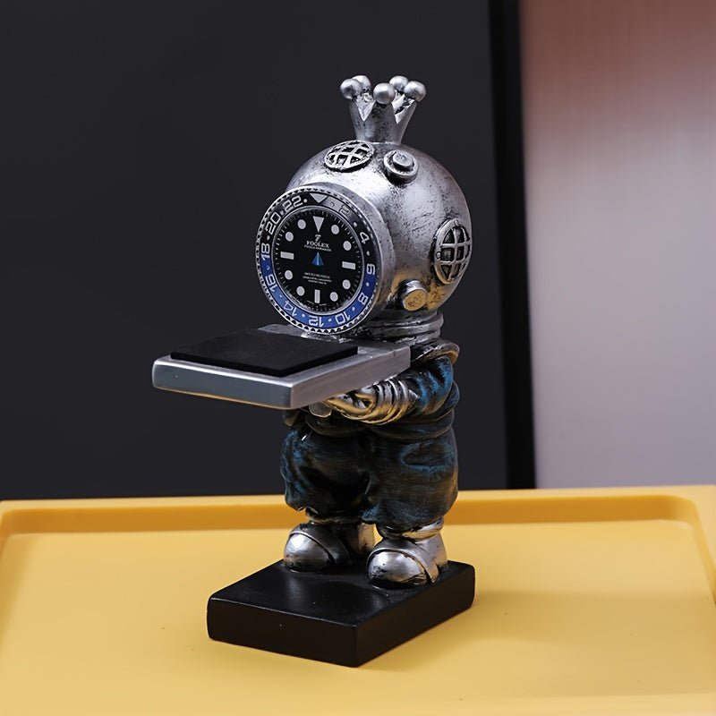 Creative Diver Watch Stand - Unique Green Water Design, Jewelry Display & Storage RackCR284502