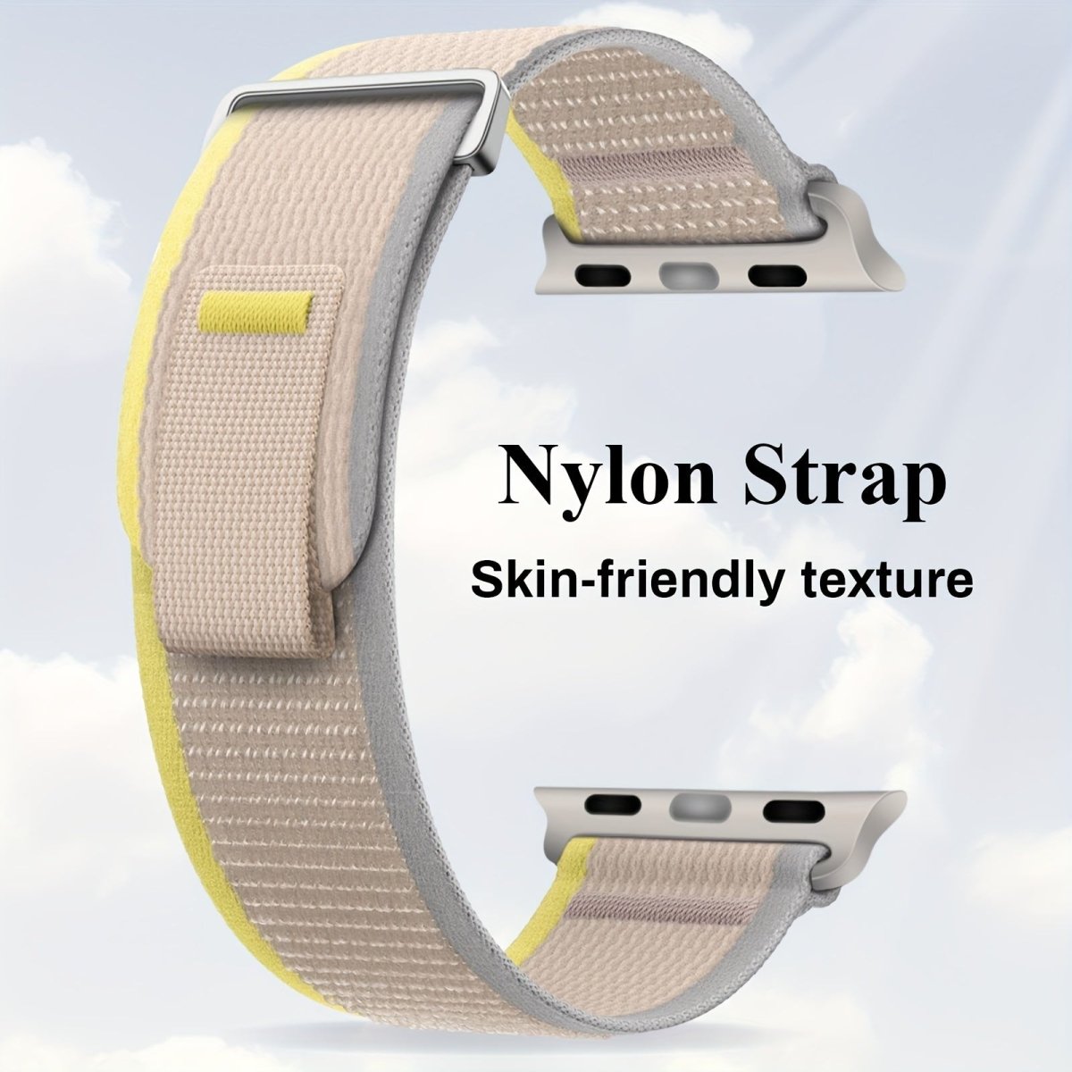 Nylon Braided Sport Watch Band Compatible with Apple Watch, Adjustable Deployant Clasp, Non - Water Resistant, No Battery RequiredBG305199