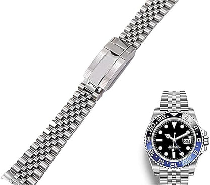 Rolex Sub GMT için 904L Jubilee saat kayışı yat Daytona erkekler saat kayışı lüks bilezik Mod parçaları yedek aksesuarlar 20mm200000049:3348727#silvery;200000051:201336458#21mm