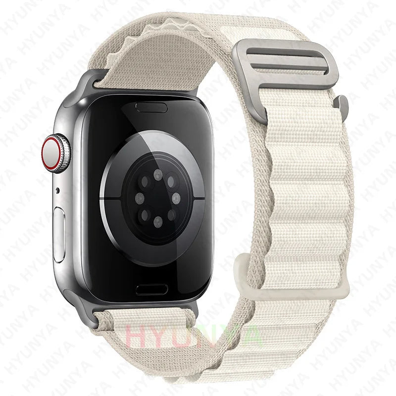 Alp kayış için Apple saat bandı 45mm 49mm Iwatch serisi 9 8 7 Se Ultra 2 aksesuarları kordonlu saat 44mm 41mm 40mm Correa bilezik200000049:350852#starlight yellow;200000051:100016946#42 - 44 - 45 - 49mm