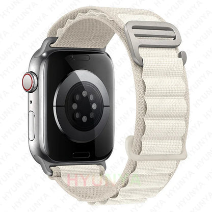 Alp kayış için Apple saat bandı 45mm 49mm Iwatch serisi 9 8 7 Se Ultra 2 aksesuarları kordonlu saat 44mm 41mm 40mm Correa bilezik200000049:350852#starlight yellow;200000051:100016946#42 - 44 - 45 - 49mm