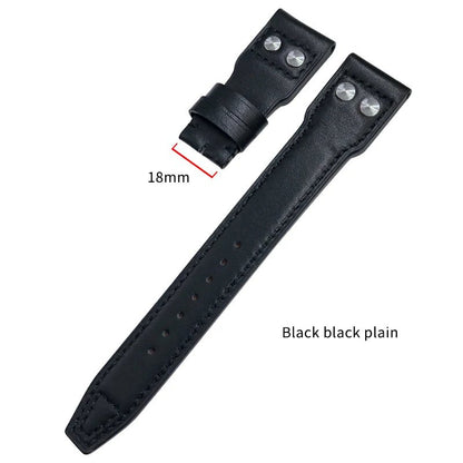 High Quality Real Leather Rivets Watchband Fit for IWC SPITFIRE Big Pilot's Watch TOP GUN IW5009 Cowhide Strap