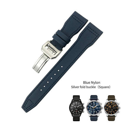 High quality Calfskin Leather Nylon Watch strap Fit for IWC Pilot SPITFIRE MARK18 Portofino TOP GUN IW3777 Watchband