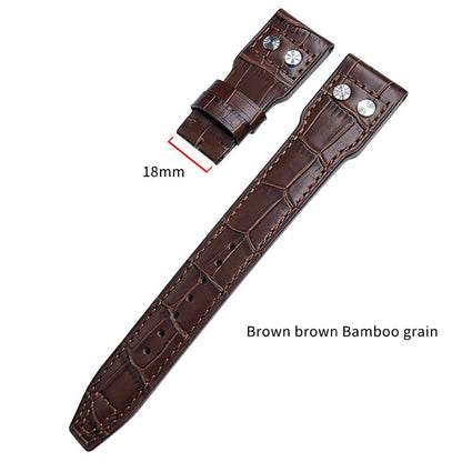 High Quality Real Leather Rivets Watchband Fit for IWC SPITFIRE Big Pilot's Watch TOP GUN IW5009 Cowhide Strap