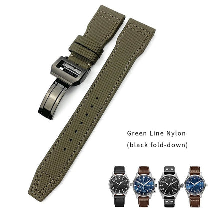 High quality Calfskin Leather Nylon Watch strap Fit for IWC Pilot SPITFIRE MARK18 Portofino TOP GUN IW3777 Watchband