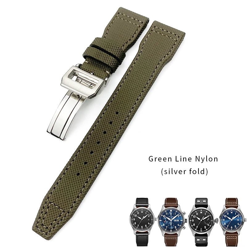 High quality Calfskin Leather Nylon Watch strap Fit for IWC Pilot SPITFIRE MARK18 Portofino TOP GUN IW3777 Watchband