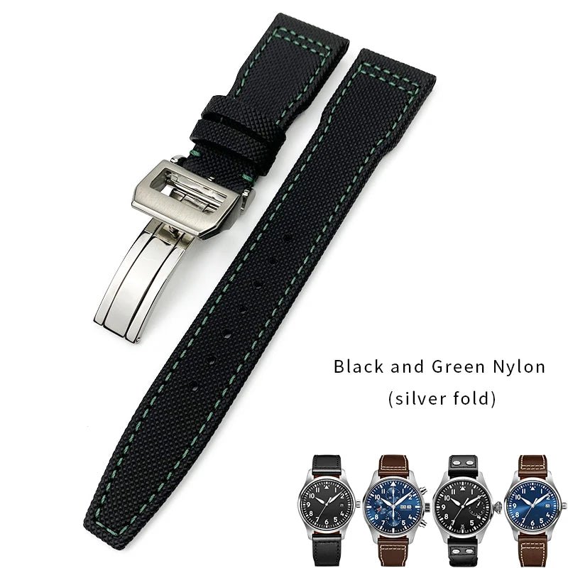 High quality Calfskin Leather Nylon Watch strap Fit for IWC Pilot SPITFIRE MARK18 Portofino TOP GUN IW3777 Watchband