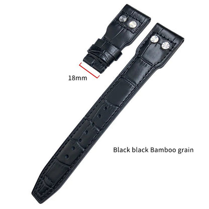 High Quality Real Leather Rivets Watchband Fit for IWC SPITFIRE Big Pilot's Watch TOP GUN IW5009 Cowhide Strap