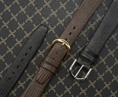 Vintage Watch Strap Lizard Embossed Calf Genuine Leather Thin and Soft Watch Band