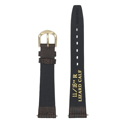 Vintage Watch Strap Lizard Embossed Calf Genuine Leather Thin and Soft Watch Band