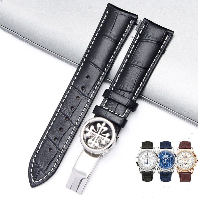 Watch strap with pattern butterfly buckle