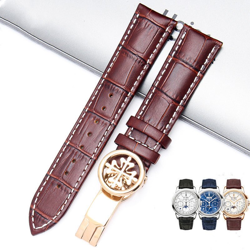 Watch strap with pattern butterfly buckle