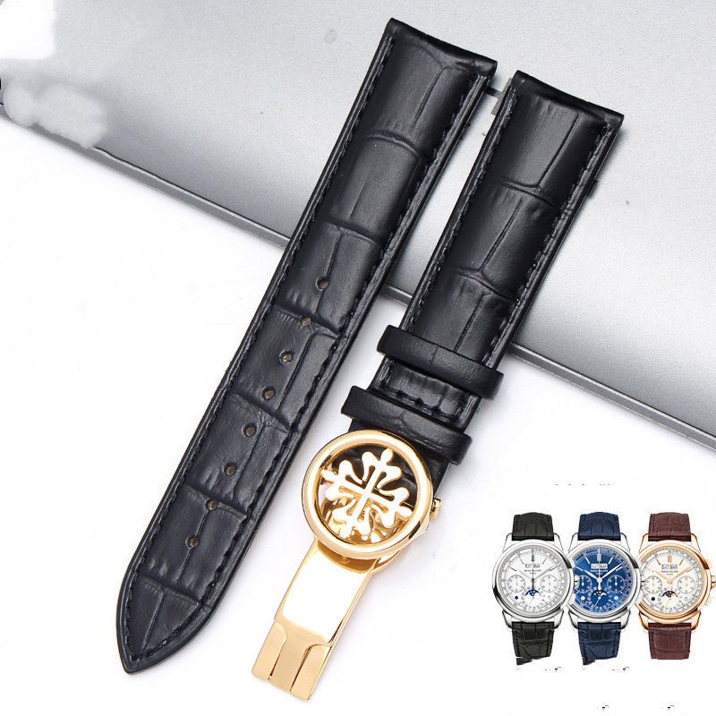 Watch strap with pattern butterfly buckle