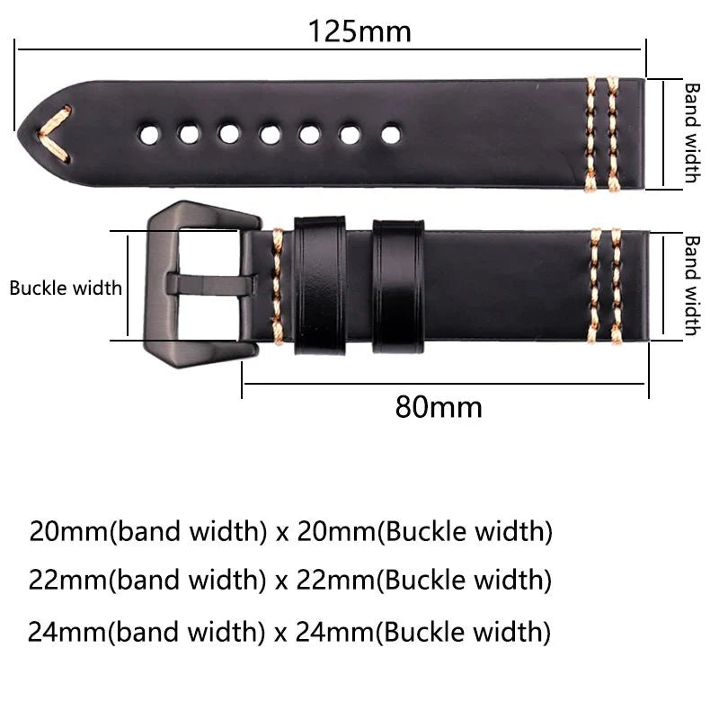 Watchbands Genuine Leather Watch Band Strap 20mm 22mm 24mm Black Brown Blue Yellow Women Men Cowhide Bracelet Accessories