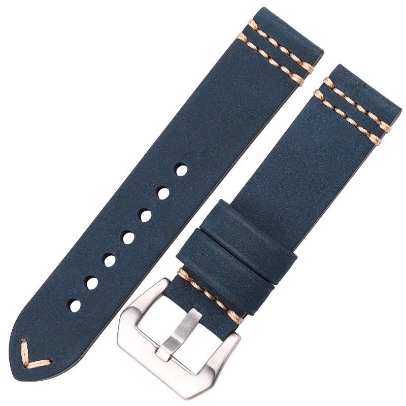 Watchbands Genuine Leather Watch Band Strap 20mm 22mm 24mm Black Brown Blue Yellow Women Men Cowhide Bracelet Accessories