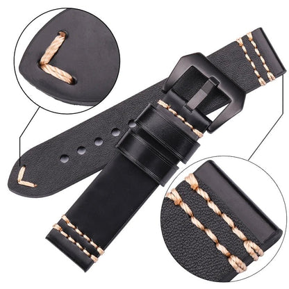 Watchbands Genuine Leather Watch Band Strap 20mm 22mm 24mm Black Brown Blue Yellow Women Men Cowhide Bracelet Accessories