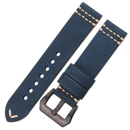 Watchbands Genuine Leather Watch Band Strap 20mm 22mm 24mm Black Brown Blue Yellow Women Men Cowhide Bracelet Accessories