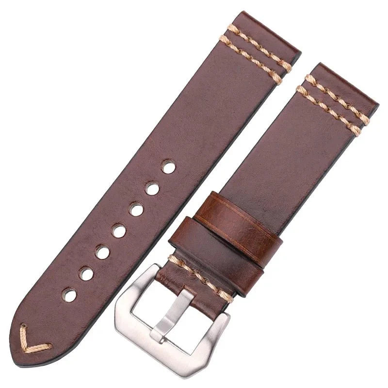 Watchbands Genuine Leather Watch Band Strap 20mm 22mm 24mm Black Brown Blue Yellow Women Men Cowhide Bracelet Accessories