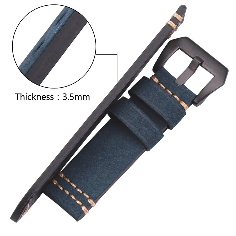 Watchbands Genuine Leather Watch Band Strap 20mm 22mm 24mm Black Brown Blue Yellow Women Men Cowhide Bracelet Accessories