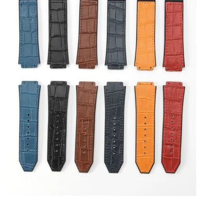 With Tool 19mm Crocodile Pattern Genuine Leather Watchbands for Hublot Yubo Watch Convex Interface Waterproof Accessories